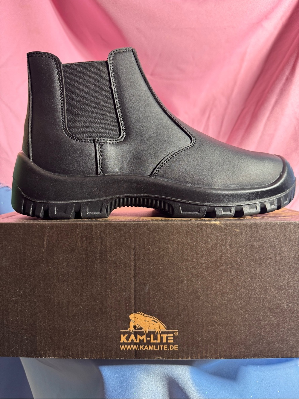 Men's Black Chelsea Work Boot — Slip-Resistant Comfort